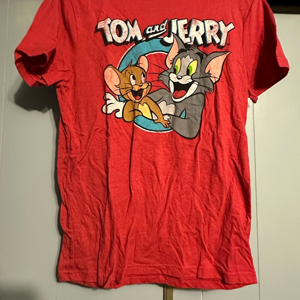 Red Tom and Jerry Graphic T-Shirt